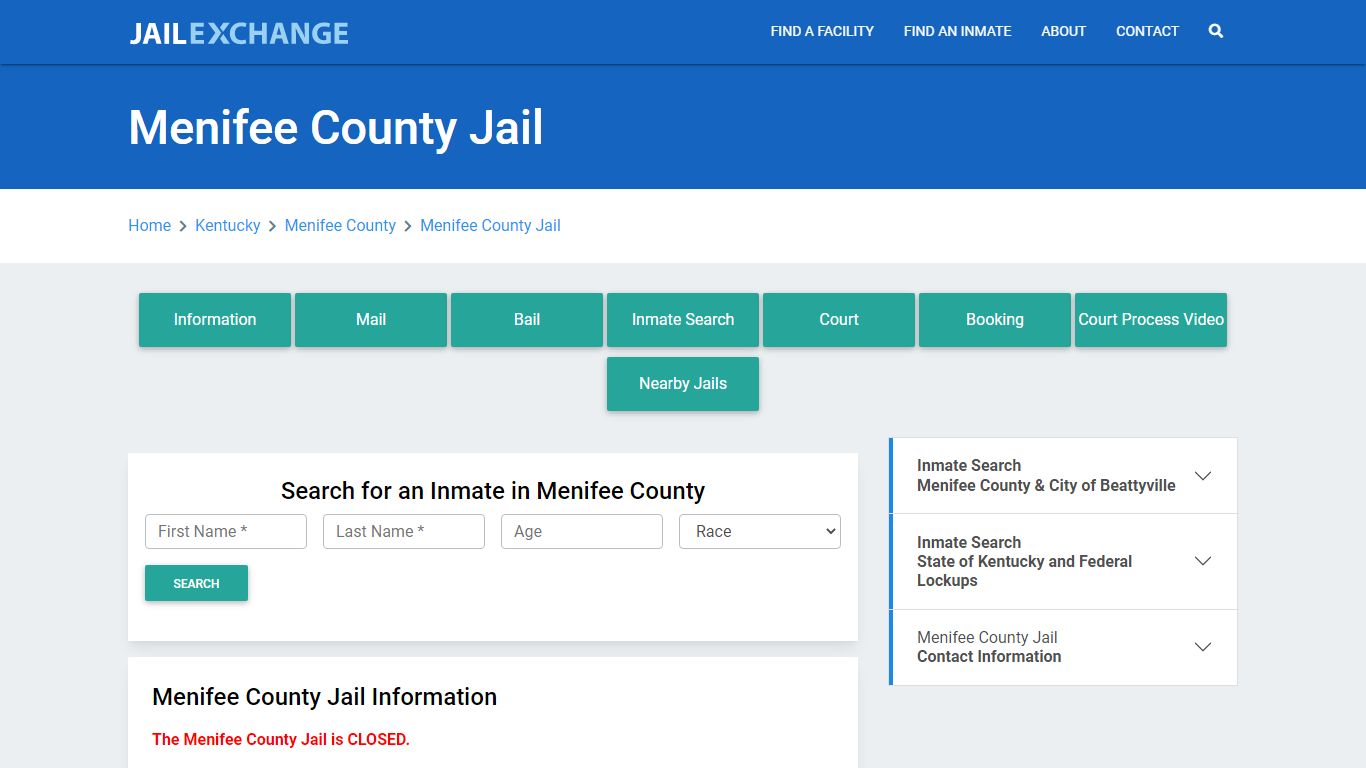 Menifee County Jail Roster Lookup, KY, Inmate Search